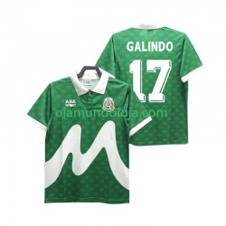 Camisola México GALINDO 17 1995 Retro Homem Equipamento Primeiro Manga Curta